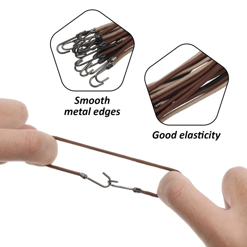 cobee 30 Pcs Bungee Hair Ties, Styling Ponytail Holder Hooks Cord Hairs Rubber Bands, Hook Hair Ties Wrap Around For Women Girls - Image 3